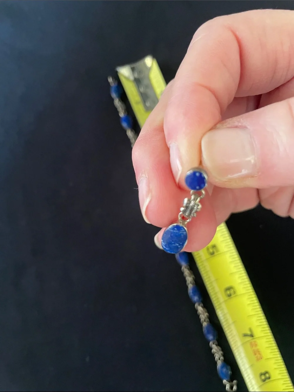 Blue Lapis lazuli Bracelet and Earrings Set